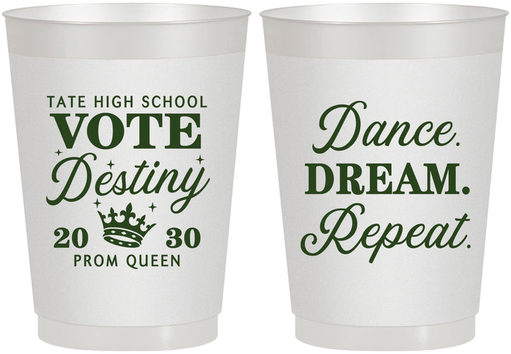 Personalized Prom 10 oz Frosted Cups - Queen Vote | 50016
