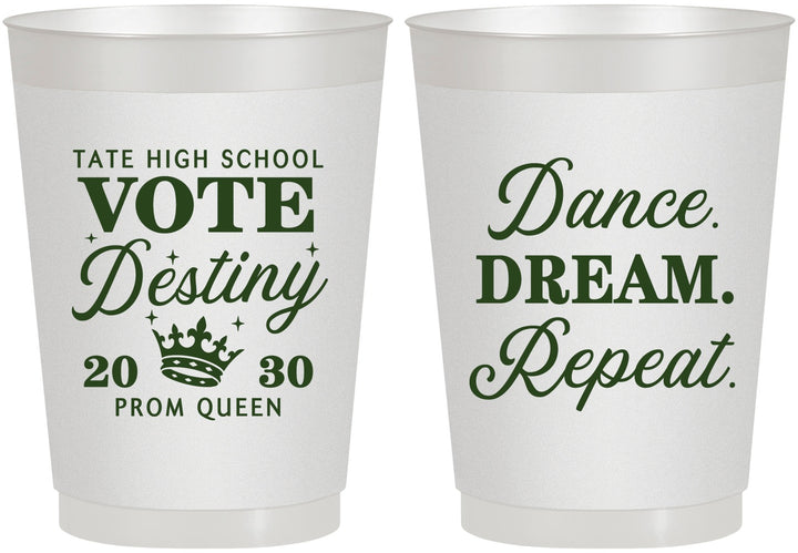 Personalized Prom 10 oz Frosted Cups - Queen Vote | 50016