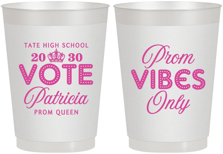 Personalized Prom 10 oz Frosted Cups - Queen Vote | 50017