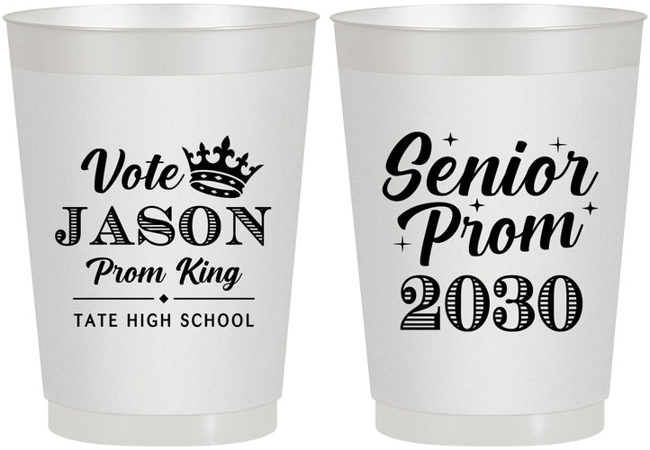 Personalized Prom 10 oz Frosted Cups - King Vote | 50019