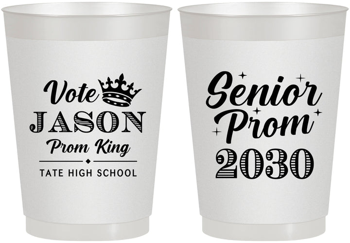 Personalized Prom 10 oz Frosted Cups - King Vote | 50019