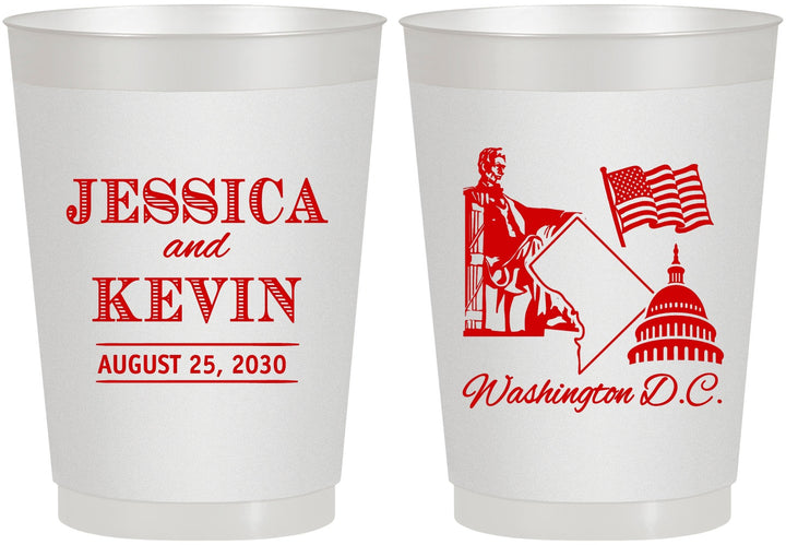 Personalized Wedding 10 oz Frosted Cups - Washington Dc | 501