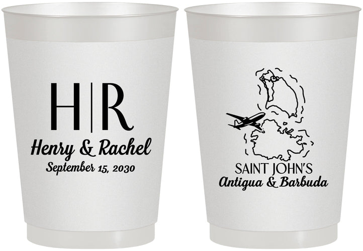 Personalized Wedding 10 oz Frosted Cups - Antigua And Barbuda | 502
