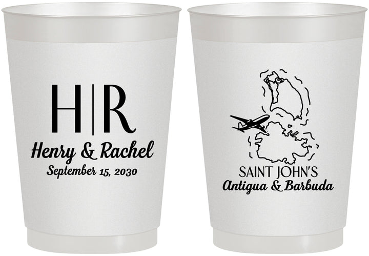 Personalized Wedding 10 oz Frosted Cups - Antigua And Barbuda | 502