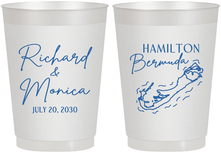 Personalized Wedding 10 oz Frosted Cups - Bermuda | 512