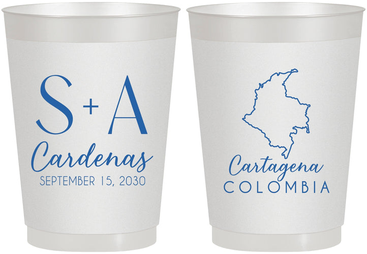 Personalized Wedding 10 oz Frosted Cups - Colombia | 516