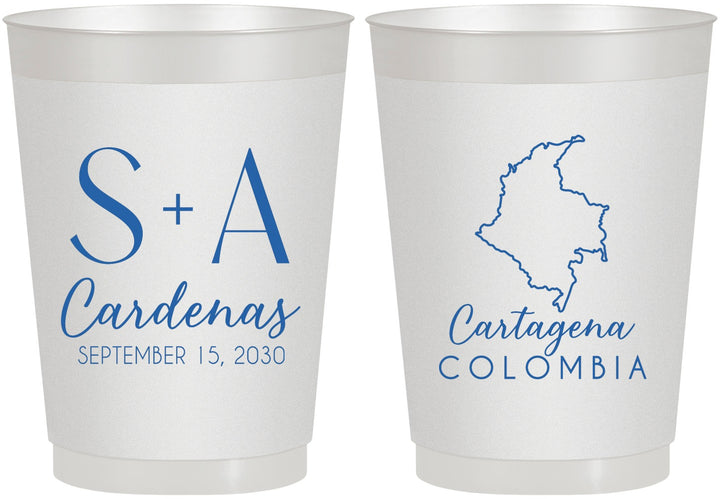 Personalized Wedding 10 oz Frosted Cups - Colombia | 516