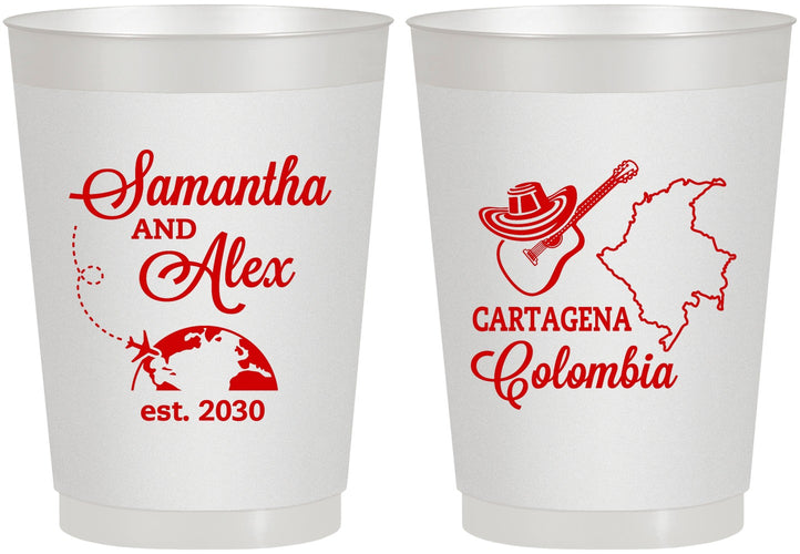 Personalized Wedding 10 oz Frosted Cups - Colombia | 517