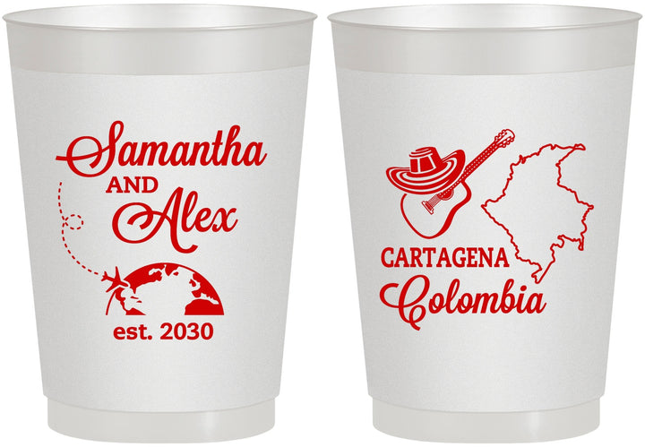 Personalized Wedding 10 oz Frosted Cups - Colombia | 517