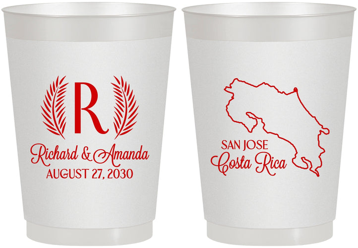 Personalized Wedding 10 oz Frosted Cups - Costa Rica | 518