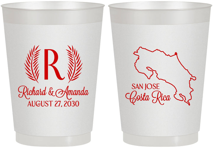 Personalized Wedding 10 oz Frosted Cups - Costa Rica | 518