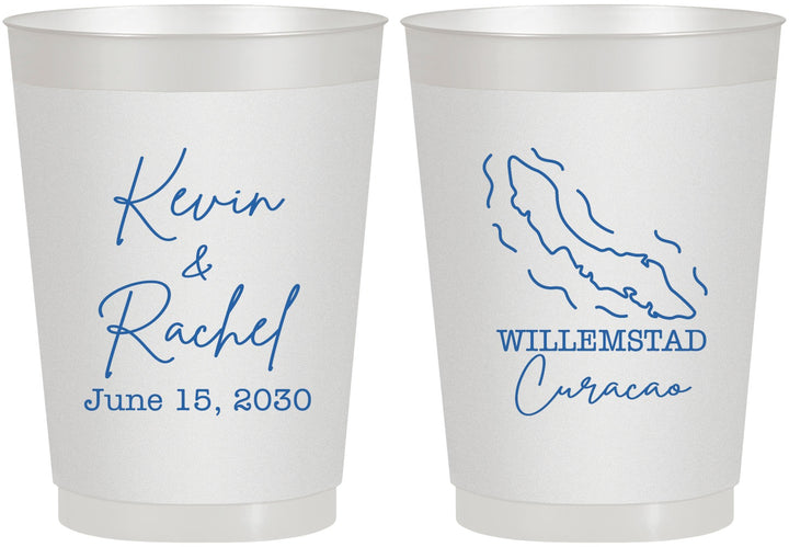Personalized Wedding 10 oz Frosted Cups - Curacao | 520