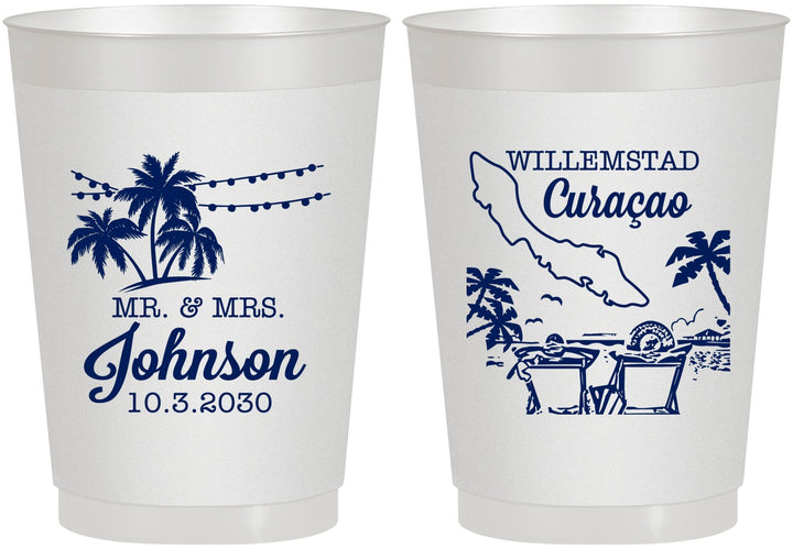Personalized Wedding 10 oz Frosted Cups - Curacao | 521