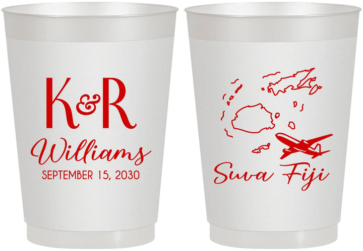 Personalized Wedding 10 oz Frosted Cups - Fiji | 524