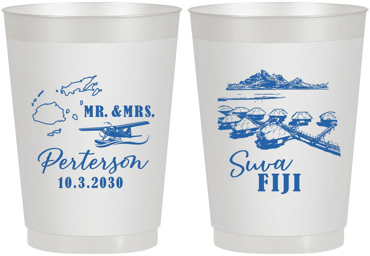 Personalized Wedding 10 oz Frosted Cups - Fiji | 525