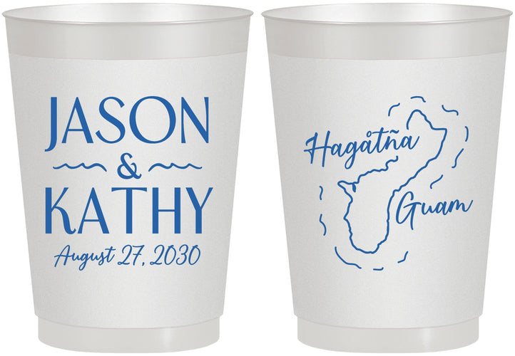 Personalized Wedding 10 oz Frosted Cups - Guam | 526