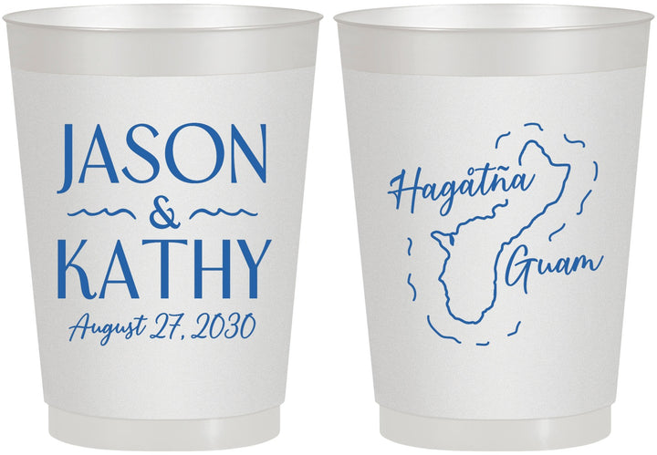 Personalized Wedding 10 oz Frosted Cups - Guam | 526