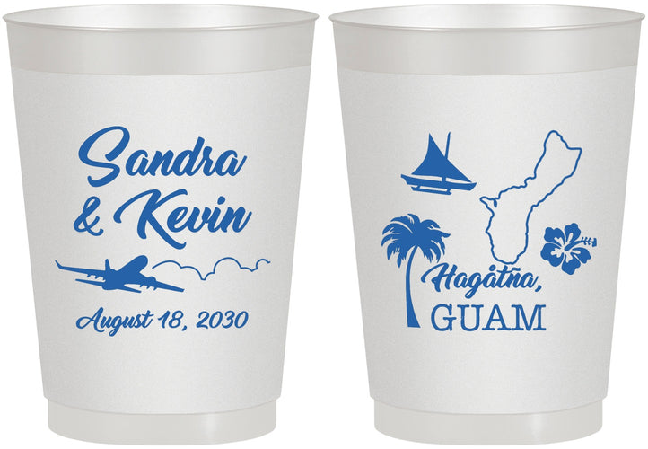 Personalized Wedding 10 oz Frosted Cups - Guam | 527