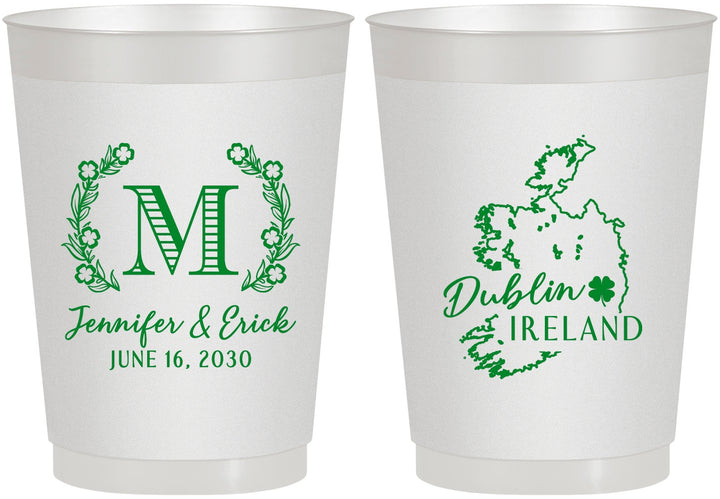 Personalized Wedding 10 oz Frosted Cups - Ireland | 528