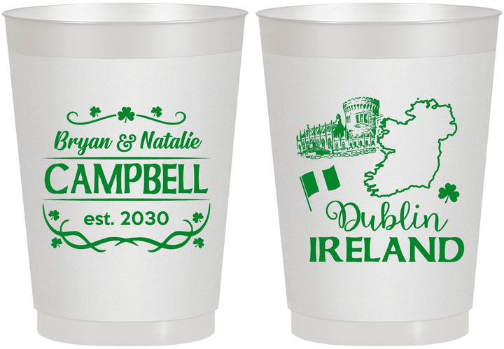 Personalized Wedding 10 oz Frosted Cups - Ireland | 529