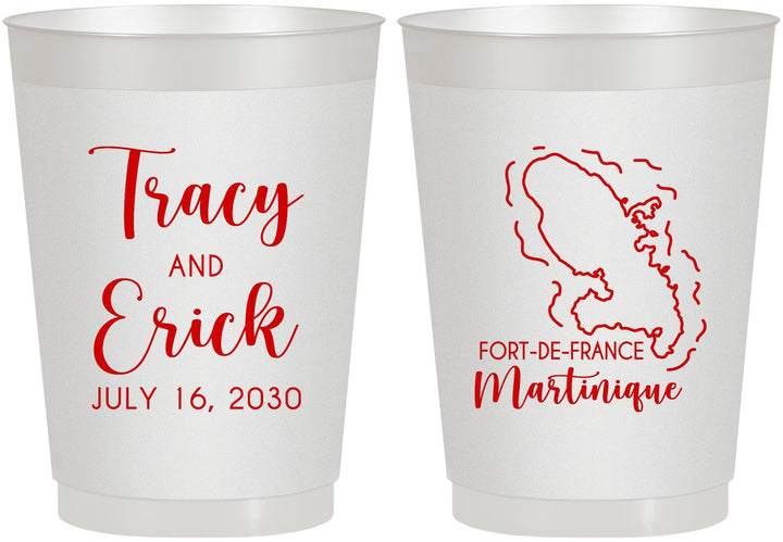 Personalized Wedding 10 oz Frosted Cups - Martinique | 532