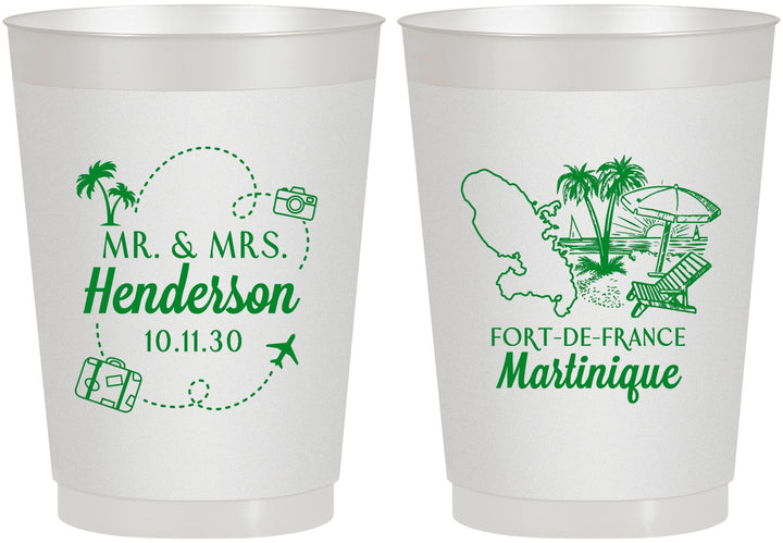 Personalized Wedding 10 oz Frosted Cups - Martinique | 533