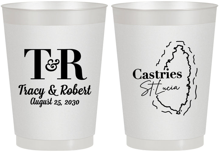 Personalized Wedding 10 oz Frosted Cups - St Lucia | 540