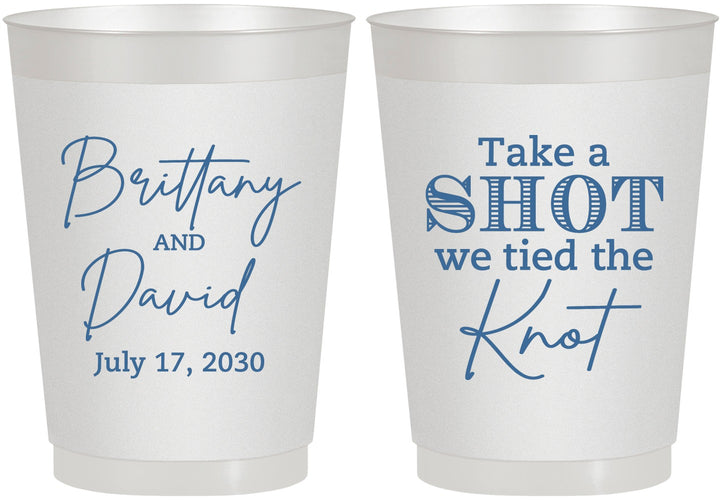 Personalized Wedding 10 oz Frosted Cups - Take A Shot We Tied The Knot | 550