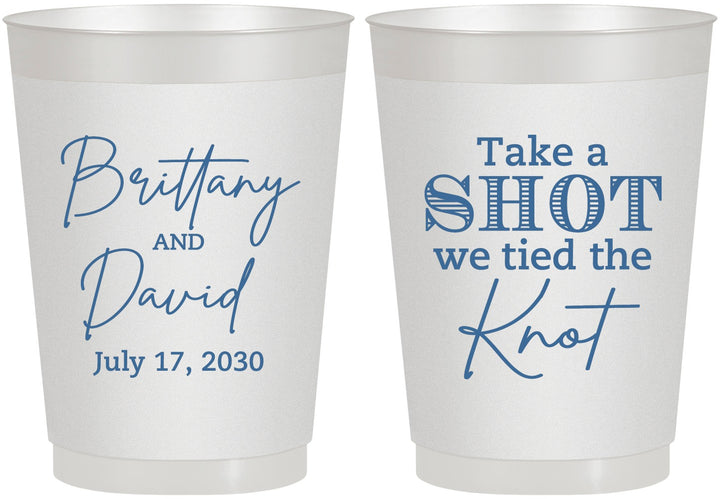 Personalized Wedding 10 oz Frosted Cups - Take A Shot We Tied The Knot | 550