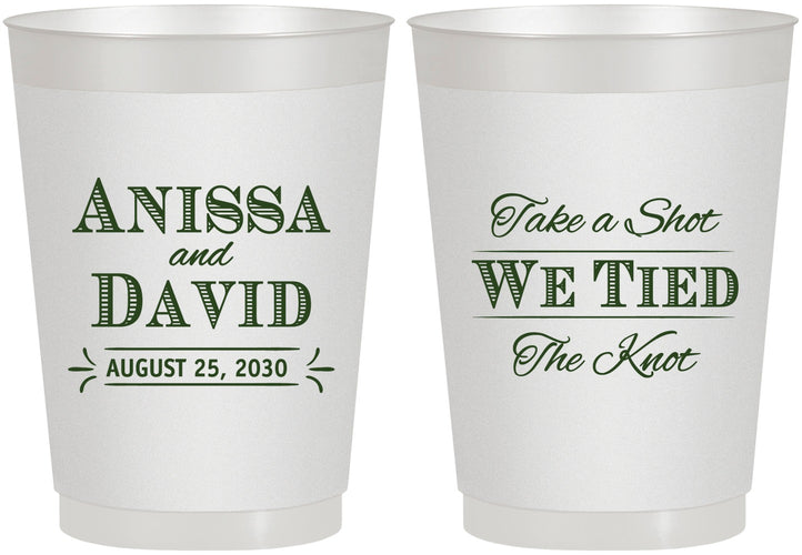Personalized Wedding 10 oz Frosted Cups - Take A Shot We Tied The Knot | 551