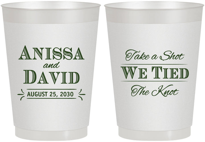 Personalized Wedding 10 oz Frosted Cups - Take A Shot We Tied The Knot | 551