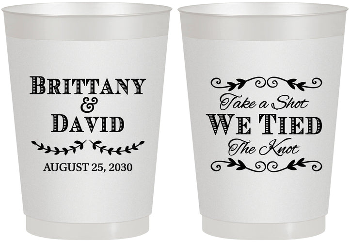 Personalized Wedding 10 oz Frosted Cups - Take A Shot We Tied The Knot | 552
