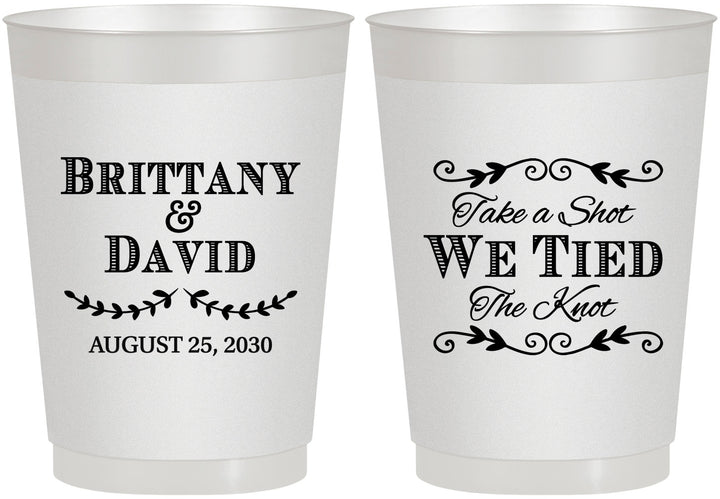 Personalized Wedding 10 oz Frosted Cups - Take A Shot We Tied The Knot | 552