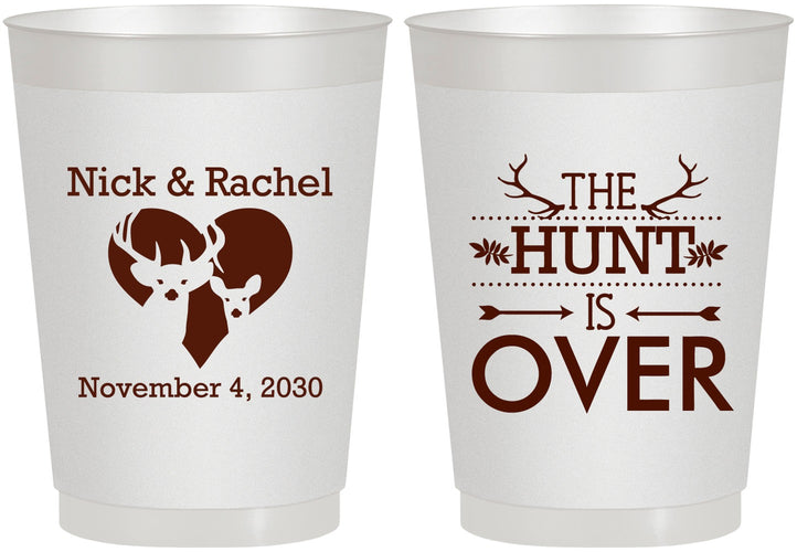Personalized Wedding 10 oz Frosted Cups - The Hunt Is Over | 554