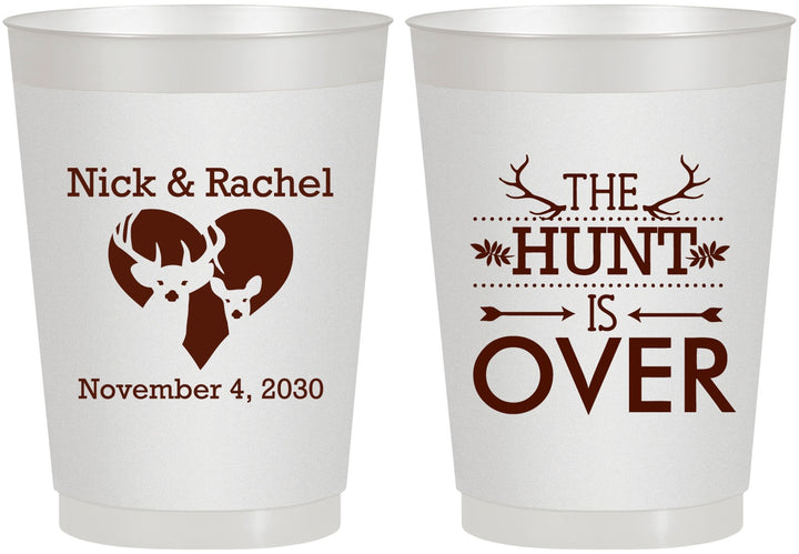 Personalized Wedding 10 oz Frosted Cups - The Hunt Is Over | 554
