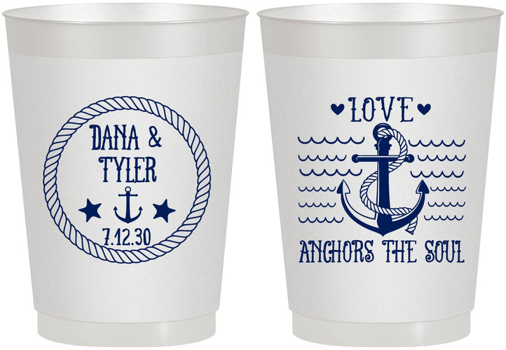 Personalized Wedding 10 oz Frosted Cups - Anchor The Soul | 558