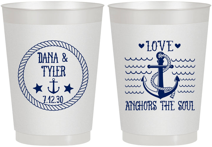 Personalized Wedding 10 oz Frosted Cups - Anchor The Soul | 558