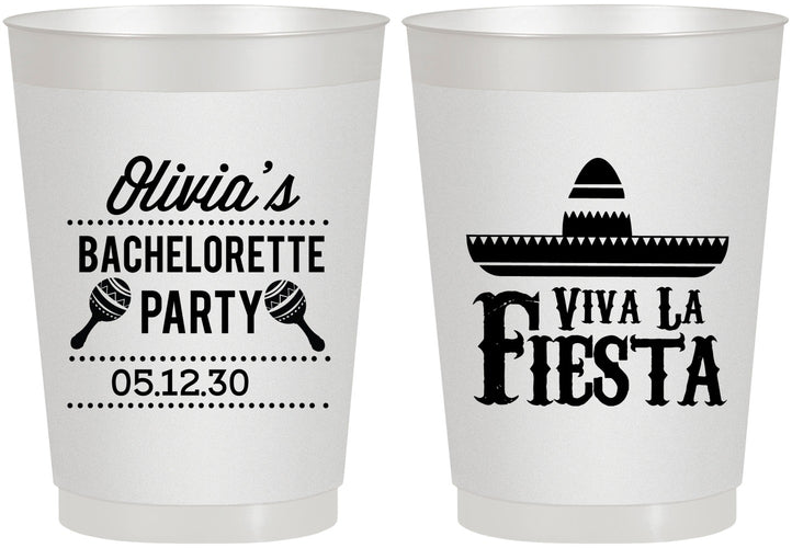 Personalized Bachelorette 10 oz Frosted Cups - Viva La Fiesta | 60001
