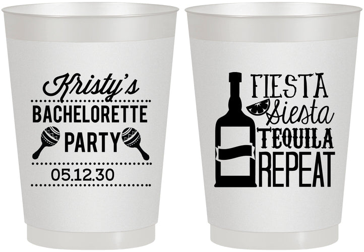 Personalized Bachelorette 10 oz Frosted Cups - Fiesta Siesta Tequila Repeat | 60002