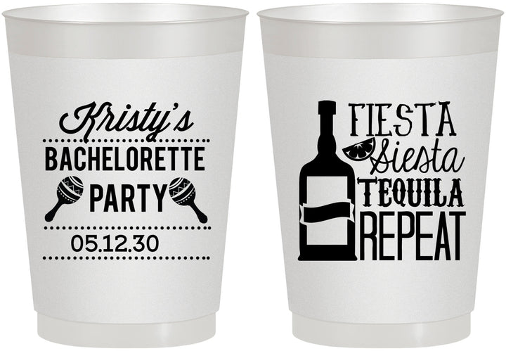 Personalized Bachelorette 10 oz Frosted Cups - Fiesta Siesta Tequila Repeat | 60002