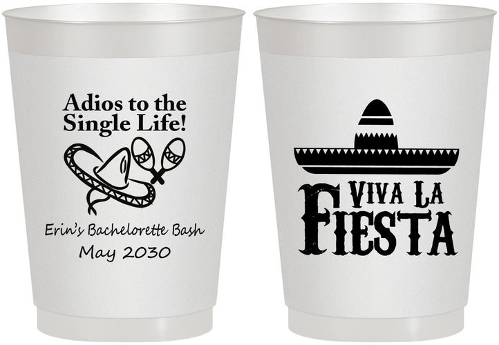 Personalized Bachelorette 10 oz Frosted Cups - Viva La Fiesta | 60005