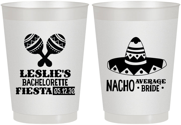 Personalized Bachelorette 10 oz Frosted Cups - Nacho Average Bride | 60007