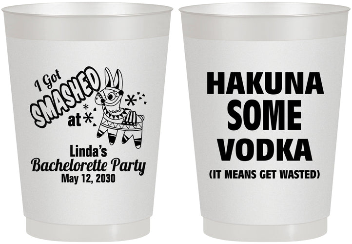 Personalized Bachelorette 10 oz Frosted Cups - Mexico Fiesta | 60008