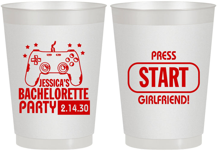 Personalized Bachelorette 10 oz Frosted Cups - Video Games | 60009