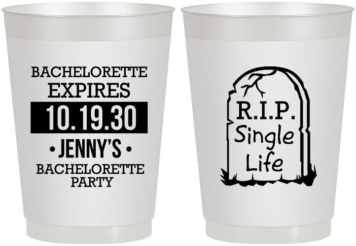 Personalized Bachelorette 10 oz Frosted Cups - Rip Single Life | 60014