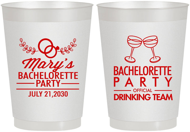 Personalized Bachelorette 10 oz Frosted Cups - Official Drink Team | 60017