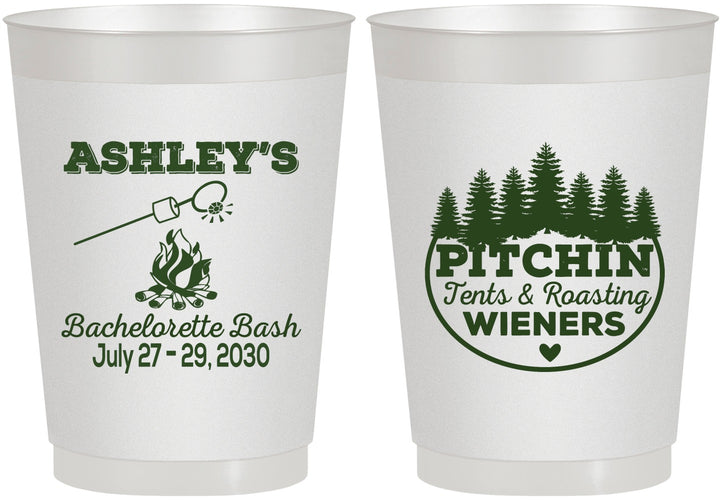 Personalized Bachelorette 10 oz Frosted Cups - Camping | 60018