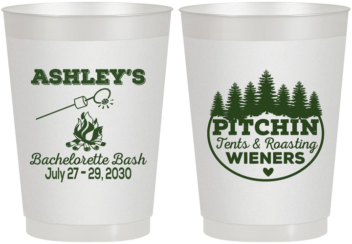 Personalized Bachelorette 10 oz Frosted Cups - Camping | 60018