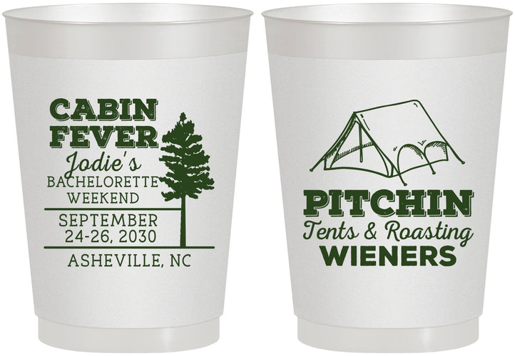 Personalized Bachelorette 10 oz Frosted Cups - Camping | 60019