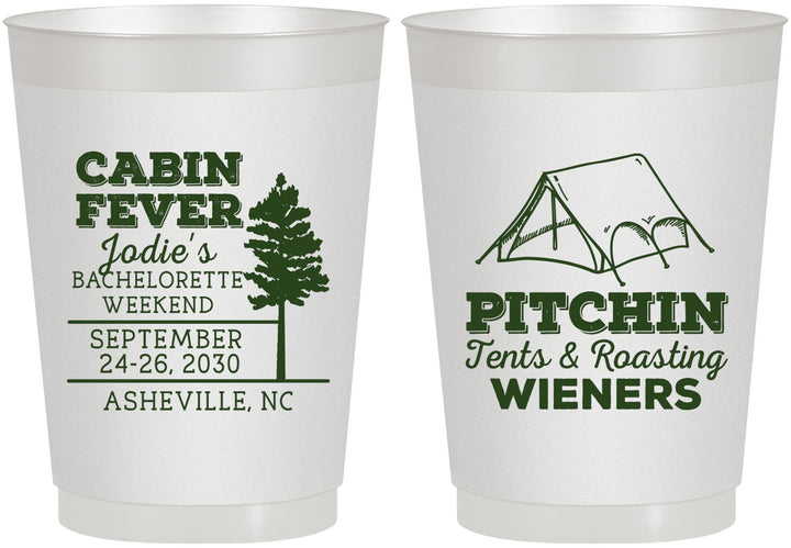 Personalized Bachelorette 10 oz Frosted Cups - Camping | 60019